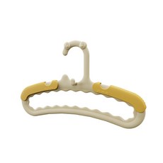 兒童衣架塑料家用可伸縮寶寶衣物收納架加寬兒童衣架, 奶黃色5個裝, 1個