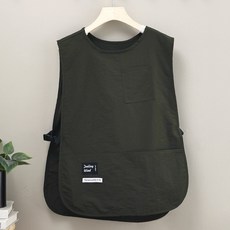 젬버트 간편착용 조끼형 주방 카페 업소용 방수 앞치마, 1개, 카키