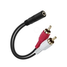 [BD038] Coms 스테레오 3극 to RCA 2선 케이블 20cm 3.5mm Stereo 3극 F to 2RCA M