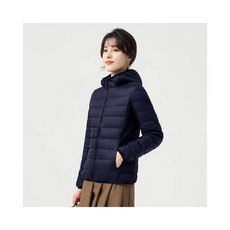 連帽輕薄羽絨外套女：防風保暖、大碼羽絨服、冬季外套、韓版時尚百搭