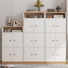 PercyLy 사물함 우드 수납장 다목적 공간 책궤, 60CM×3단, 오크화이트