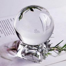 투명 유리 오브제 크리스탈 인테리어 장식품 유리구슬, 받침대30mm