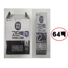연세두유 고단백 검은콩 & 고칼슘 두유, 190ml, 64개