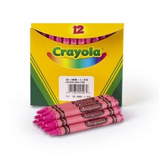 Crayola 크레용 골드 단색 크레용 리필 벌크 12개 학용품 163625, 카네이션 핑크
