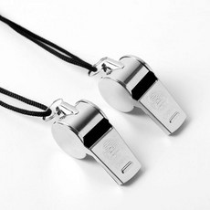 스포츠호루라기 목걸이형 스틸 호루라기-색상랜덤 호신용장비 호신용 스포츠휘슬(2011EA), 1개