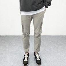 엠클로 남자 빅사이즈 링클프리 슬림핏 워터프루프 방수 방진 카고 스판 밴딩조거팬츠 5컬러 3XL