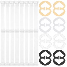 투명 브라 스트랩 16개 보이지 않는 미끄럼 방지 조절 가능한 브라 스트랩 투명 보이지 않는 스트랩 스트랩리스 발레 댄스용 투명 숄더 스트랩