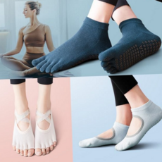 요가 양말 미끄럼 리본 통기성 필라테스 양말 코튼 토삭스 여성 트레이닝 스트랩 베이직 오픈토 논슬립, 베이직오픈탑 그린