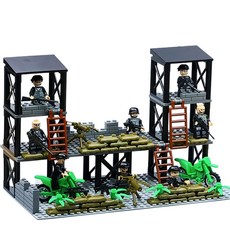 특수 경찰 및 부대 미니피규어와 첨단 군사 기지 미니어처 전투 장면 조립 장난감 (남자아이, 옵션 A [사용 설명서 + SWAT 팀 + 기