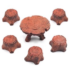 2 Travone 6피스 요정 정원 액세서리 야외 미니어처 테이블 의자 세트 미니 레진 장식품 피규어 마이크로 조경 가구 키트 DIY 공예 인형의 집 가정 다육 식물 장식용, 2 Travone 6피스 요정 정원 액세서리 야외 미니