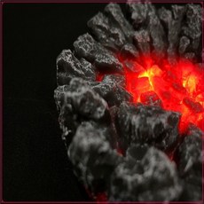 航海賊王七龍珠巖漿紅藍地臺手辦底座 發光擺件樹脂工藝品裂紋模型 手辦底座 盲盒娃娃底座 公仔底座 手辦展示, 1個, 紅色