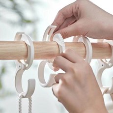 가방 벨트 넥타이 모자보관 7단조절 잠금형 S자고리 링후크 봉걸이 10P