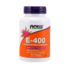 NOW Foods 維生素E-400軟膠囊, 100顆, 1罐
