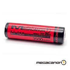 메가캐논 18650 보호회로 충전지 3500mAh 레드, 1개입, 1개