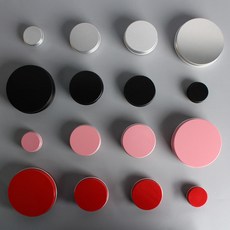 포포라운지 원형 틴케이스 양철통 철제 캔들 소품 보관함, 5ml블랙, 1개