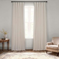 HPD Half Price Drapes 침실용 암막 커튼 빈티지 텍스처 인조 듀피오니 실크 거실용 (패널 1개) 127 x 274.3cm(50 108인치) 미스트 그레이