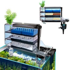 放風 上部滴流過濾器 多層過濾設計靜音運行, 1個, 小號【GD-403】全套三層上部滴流過濾