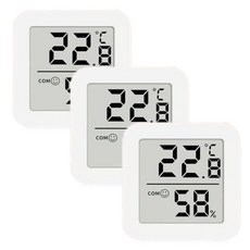 찌이짜이 고정밀 전자 온습도계-3개/실내#아기방#차량#반려동물#식물키울때, 화이트, 3개