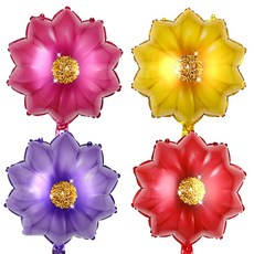 스마일파티 카네이션 꽃 플라워 은박 풍선 4p, 1세트