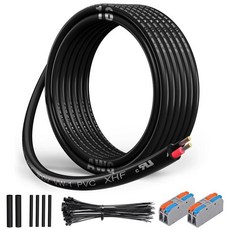 XHF UL 등록 18Ga 와이어 2 컨덕터 전기 와이어 주석 도금 구리 연선 PVC 코드 자동차 램프 코드 와이어 해양 케이블 RV 30.5m(100피트) 블랙, 16-15Ft
