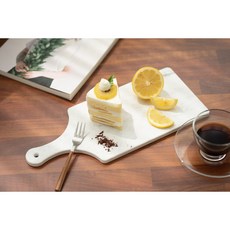 [비엔제이마블] 프리미엄 인조대리석 플레이팅 트레이 홈카페 디저트 보드 호텔식 서빙 플레이트, 1개, 01/브라운