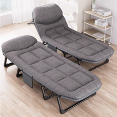 오브민 무설치 낮잠 접이식침대 6단계 조정 대형 휴대용 야전침대 소음 없고 접이식 싱글침대, 그레이