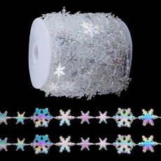 파티 장식용 눈송이 모양 아크릴 코드 비즈 19m 크기: 14.5x16.5x2mm, 혼합색, 1개