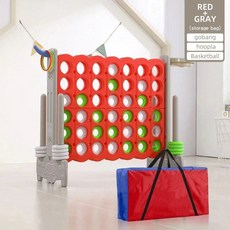 IMBABY 3-in-1 스포츠 퍼즐 게임 농구 슈팅 연결 실내 파티 조기 교육 보드, Grey red with bag, China Mainland