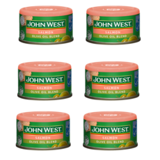 John West 존 웨스트 연어 올리브 오일 블렌드 통조림 95g 6팩, 6개