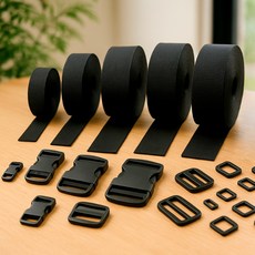 리턴바디 플라스틱버클 왈자조리개 웨빙끈 클립 가방끈 길이조절 연결 재료 보조 구명조끼 스트랩 셀프 수리 수선 부자재 부속품 DIY 공예 공방, 1개, 20mm 버클 + 왈자조리개