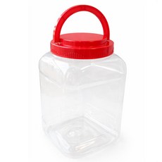 사각 6리터 광구용기 대광구 핸들 페트용기 젓갈통 고추장 된장통 담금주 과일청 공병 식품소분, 1개, 6L