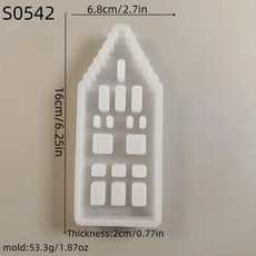 집 장식 세트 집 캔들 홀더 실리콘 몰드 DIY 수제 창 주택 석고 콘크리트 수지 주조 금형