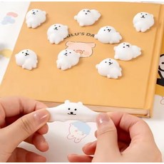 스트레스볼 미니 곰 말랑 쫀득이 말랑이 스퀴시 5개입, 5개, 1g, 흰색