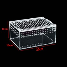 爬寵飼養箱 爬寵養殖箱 亞克力高透明抽拉式透氣爬蟲飼養盒 烏龜蜥蜴蜘蛛倉鼠適用, 1個, 小號全透明寵物盒