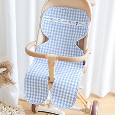 DearAn 嬰兒薴麻手推車涼席 粉格三隻兔, 薴麻推車涼蓆藍格baby熊 33*70cm, 1套