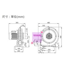 吸焊接煙高壓送風機 1HP透浦式鼓風機 吸塵製粉 吸絲吸木箱排風 大風量鼓風機, 1個, 220V