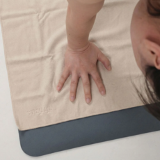 티티바 요가 핸드타월 논슬립 스포츠 매트 에너지 타올, 1개, 베이지