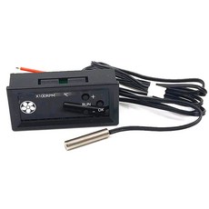 遙控模型散熱風扇溫度控制器，轉速調節器，電子DIY零件，模型散熱必備，智能溫控，延長壽命, 紅黑線輸入+圓柱探頭, 1個