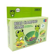 迷你益智夾珠遊戲(企鵝/青蛙/小雞) 夾珠碗遊戲 兒童益智玩具, 1個, 青蛙