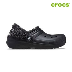 크록스 클래식 플리스 라인드 클로그 키즈 아동 털샌들 212856-001_CA