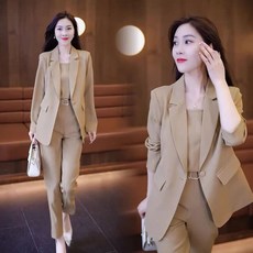 지고다그 여성 봄 가을 슬림핏 블레이저 슬랙스 세트 테일러드 라인 오피스 출근룩 세트 HH4378