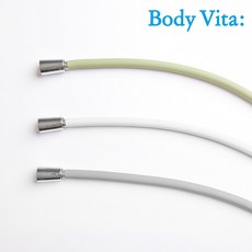 굿웰코퍼레이션 바디비타 샤워기호스 물떼방지 꼬임방지 360도회전 PVC 실리콘 샤워호스 화이트 2M, 1개