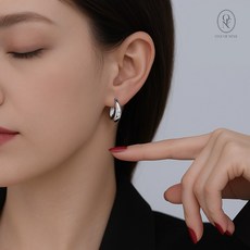 원오브나인 실버 은침 데일리 원터치 귀걸이