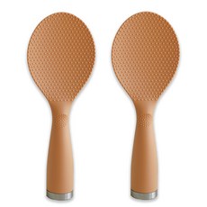 트로망 1+1 밥알 붙지 않는 스탠딩 주걱, 오렌지, 2개