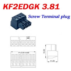 KF2EDGK 3 81 2/3/4/5/6/8/10/12Pin 직각 터미널 플러그 유형 300V 8A 81mm 피치 커넥터 Pcb 나사 고정 블록 검정색, 7Pin, Screw Terminal plug