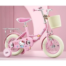 산리오 자전거 어린이 마이멜로디 쿠로미 네발 20인치 5살 아동 18인치 16인치 보조 바퀴 여아 키즈, 1개, 125cm, 헬로키티
