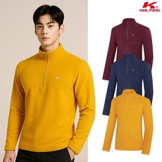 콜핑 남성 겨울 초극세 폴라플리스 보온 등산 긴팔 반집업 티셔츠 KSC047TT0M