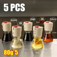 유리 오일 스프레이 병 간장 식초 디스펜서 및 붓기 기능을 위한 미니 조미료 식품 등급으로 제작됨, 10 5PCS-80g