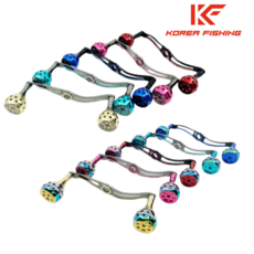 KF 초경량 베이트릴 더블 튜닝 핸들 노브 BDH 130mm 베이트릴 다이와 도요 시마노 바낙스 튜닝핸들 호환가능, 1개, 2-1 골드 실버