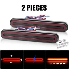 자동차 브레이크 정지 후미등 45/87 LED 순차 방향 지시등 DRL 모토 트럭 트레일러 ATV 12V 24V 3 in 1, 04 2pcs 87leds 220mm, 01 빠른